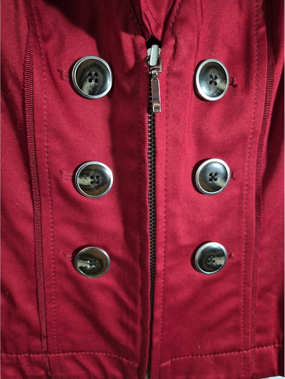 White House Black Market Red Military Jacket Blazer Size 6 - Picture 8 of 13